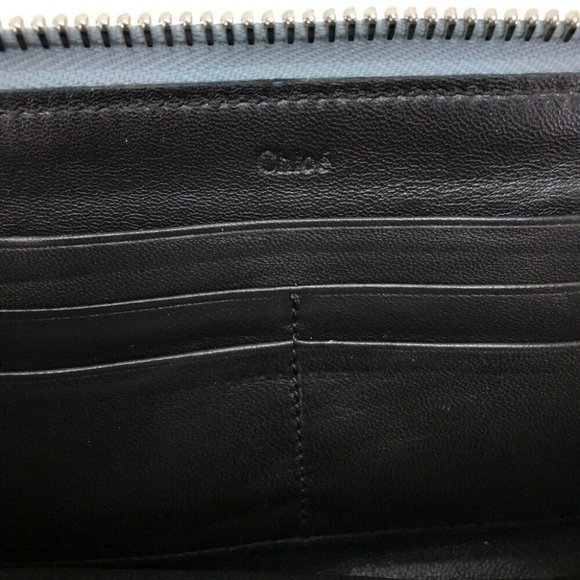 AUTHENTIC CHLOE Paddington Zip Around Long Wallet Silver Leather - Picture 10 of 10